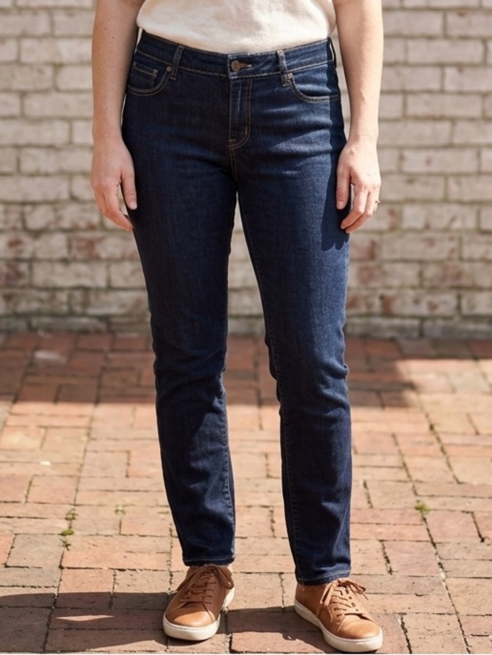 Old Navy Curvy Straight Jeans Dark Wash Stretch Size 10 Short